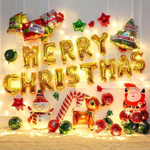 圣诞节装饰布置铝膜气球