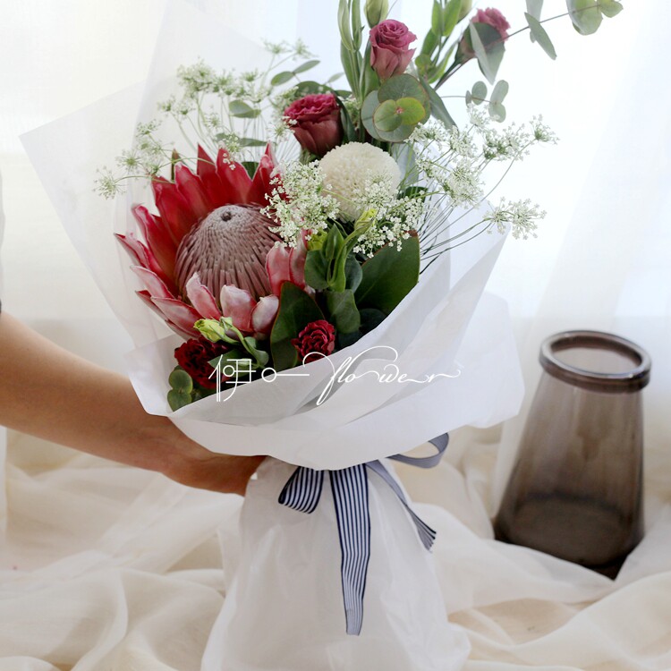 进口南非帝王花小花束北京鲜花速递同城花店办公家庭鲜花生日送花