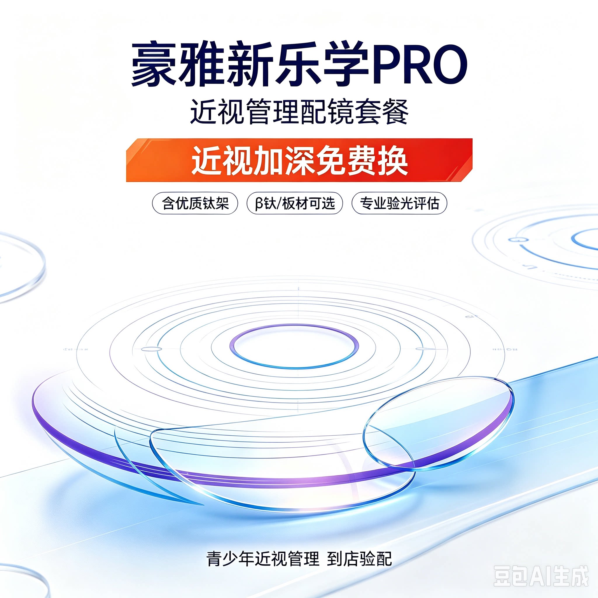 【近视加深免费换】新乐学PRO定制眼镜片