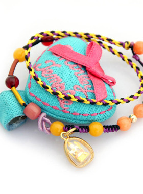 佛牌药师佛超小模多宝两圈手工手编手链  女士礼物