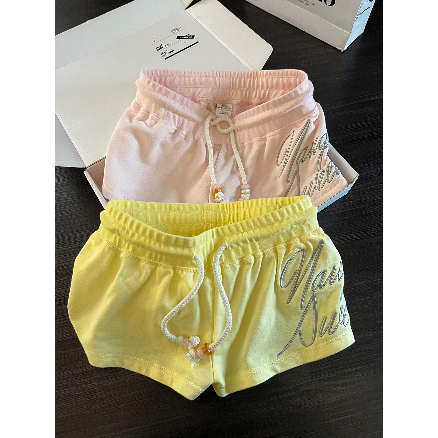 夏季韩系抽绳宽松短睡裤女可外穿图片