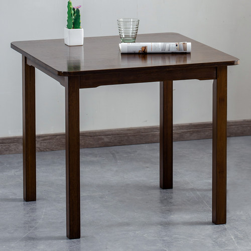 正方形吃饭桌四方桌黑胡桃色