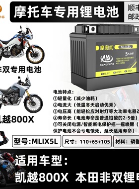 凯越321R/RR/450RR/800X/RALLY450本田非双越野车锂电瓶大容量12V