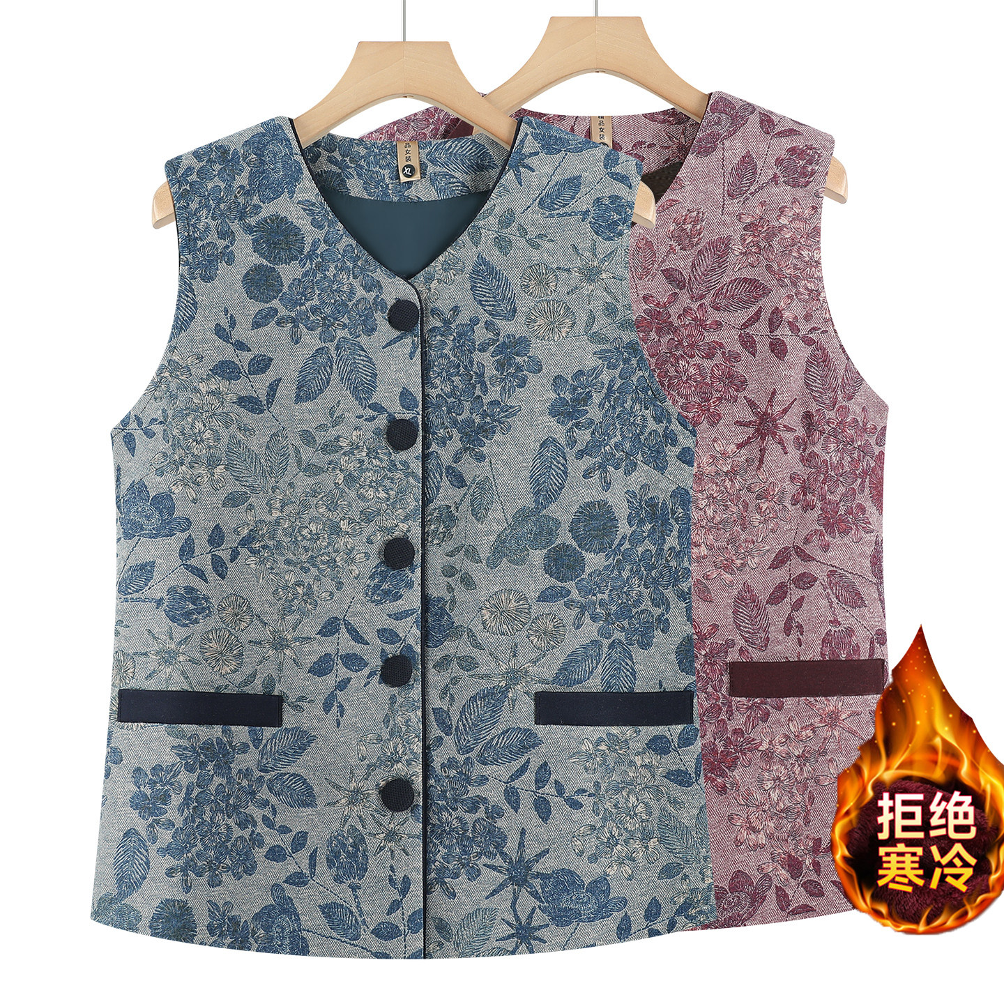 奶奶装坎肩保暖加绒厚太太
