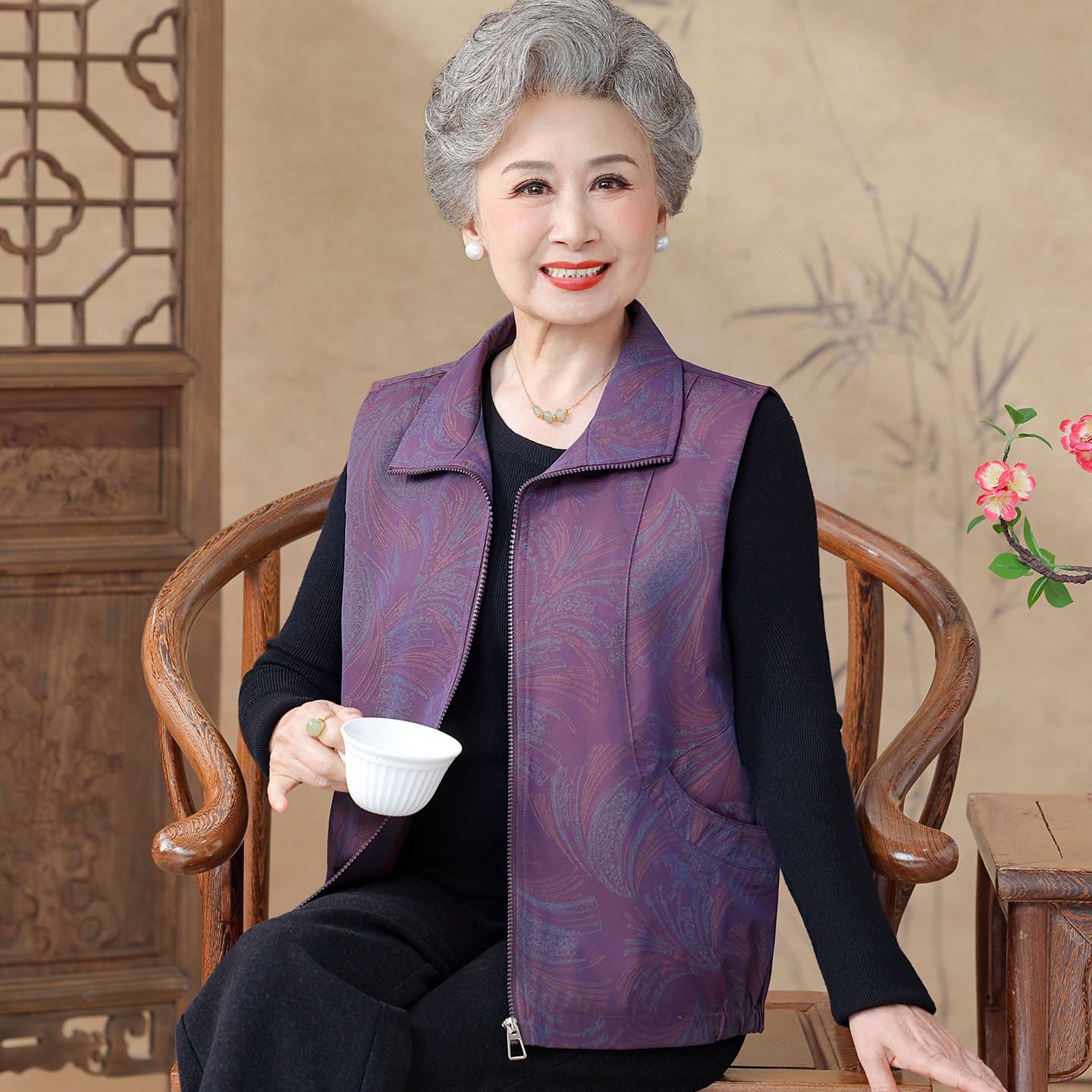 高品质！奶奶马甲外穿秋装薄款