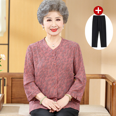 中老年女装妈妈夏季套装
