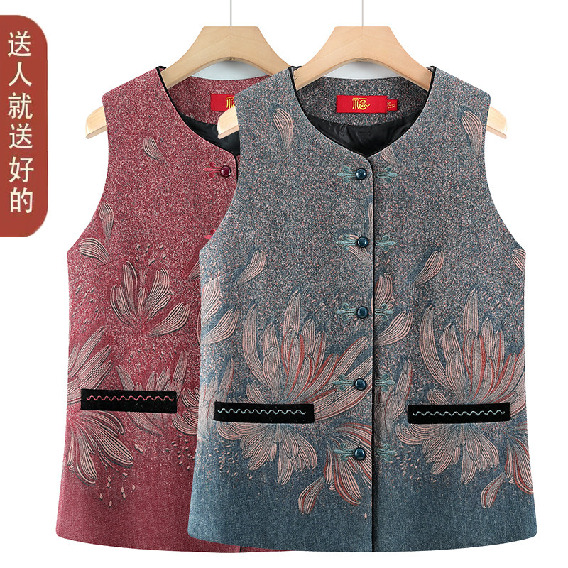 春秋款马甲女，七十岁老年人衣服