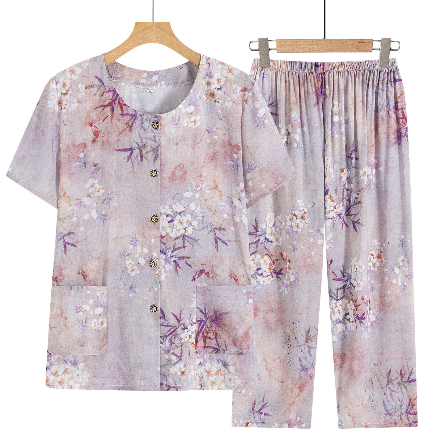 清爽透气棉绸！老年人夏天衣服女