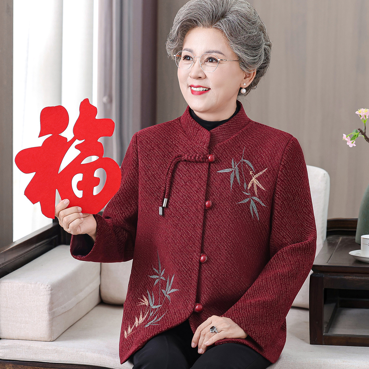 过寿生日穿!中老年人秋装女外套