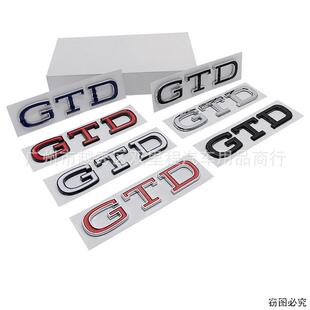 车贴英文车身侧标贴 适用于大众 新款 GTD 后尾标贴ABS车标贴 改装