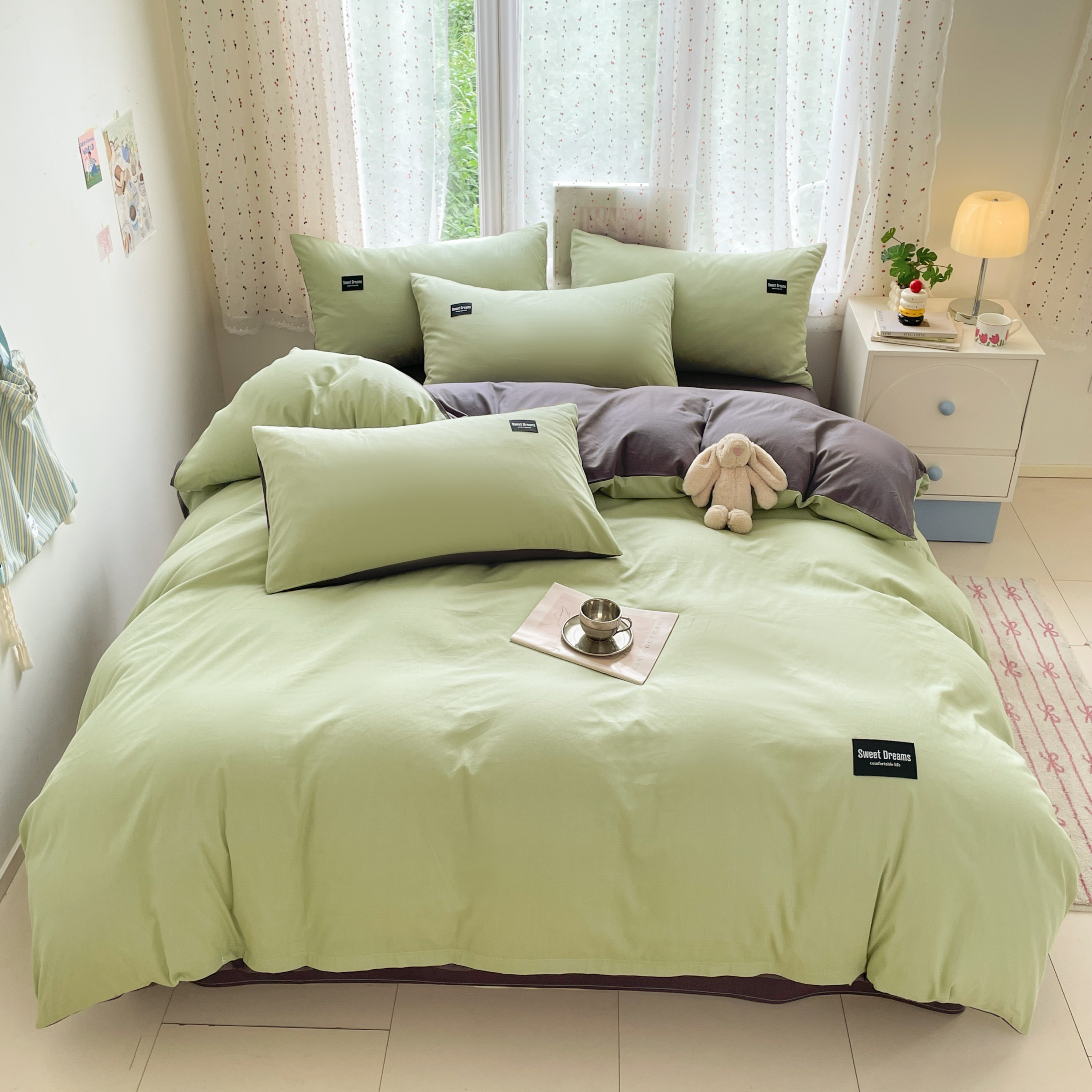 莫凡家纺四件套纯棉纯色简约