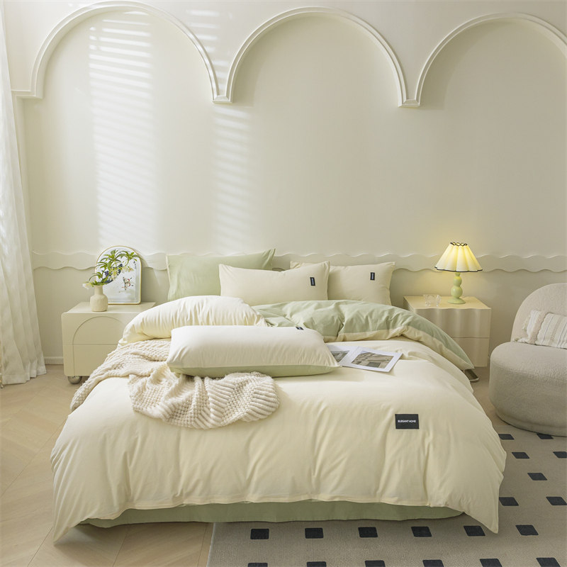 莫凡家纺A类日式全棉色织水洗棉床上四件套纯棉学生宿舍三4件套男