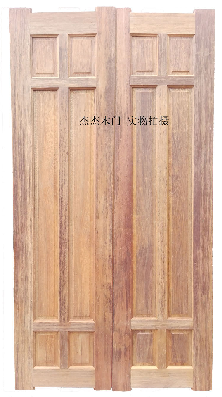 印尼菠萝格原木门扇实木门素门进户门双开门定制大门传统工艺木门