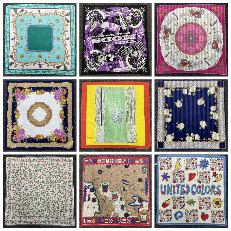 日系vintage古着纯棉男女士轻奢印花吸汗精品小方巾口袋巾手帕22,服饰配件/皮带/帽子/围巾,手帕,淘宝优惠券,粉丝福利购,淘宝优惠卷