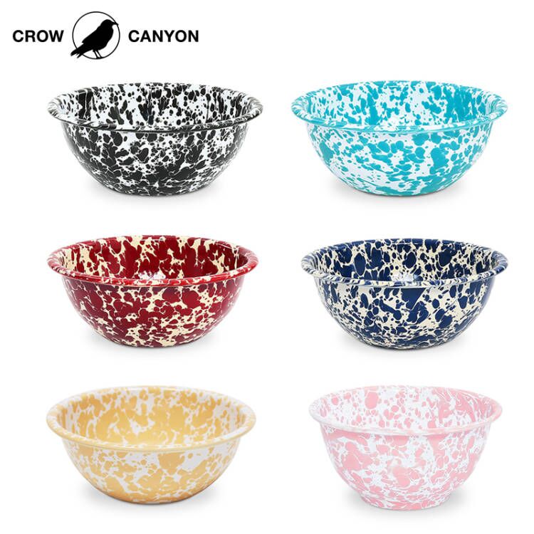 现货美国Crow Canyon Home搪瓷琺瑯复古饭碗甜品沙拉碗燕麦碗汤碗 餐饮具 碗 原图主图