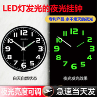 2026新款挂钟LED夜光数字天王星静音机芯家用简约挂墙卧室发光钟