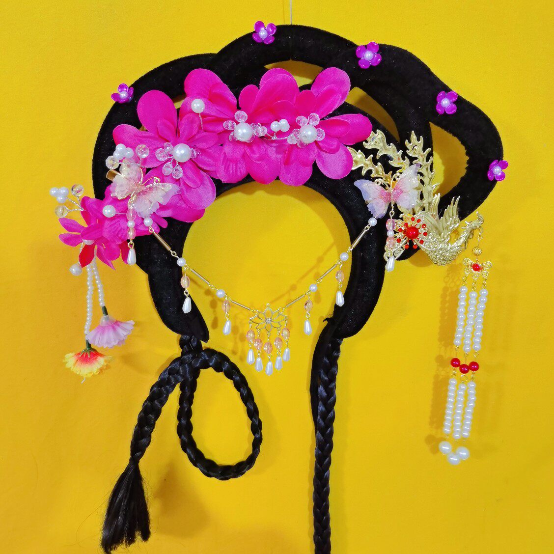 七仙女头饰古装假发头饰古代小姐戏剧头饰黄梅戏假发头饰嫦娥头饰