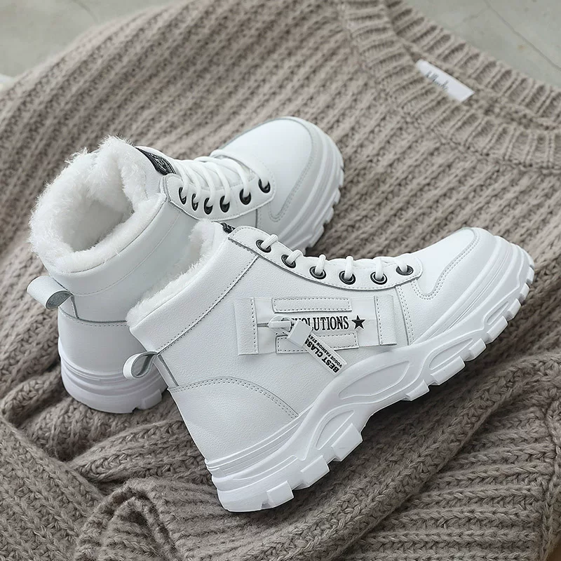 Martens, keep warm universal non-slip white shoes