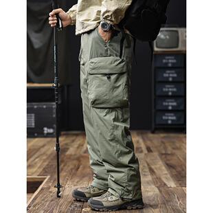 男2025冬季 羽绒裤 新款 加厚保暖户外登山滑雪伞兵裤 美式 子长裤 工装