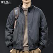 外套大码 美式 加厚保暖男士 潮牌短款 白鸭立领羽绒服男冬季 2025新款