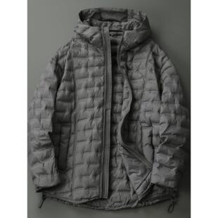 2025新款龟背廓形轻薄羽绒服男冬季保暖时尚百搭宽松连帽羽绒外套