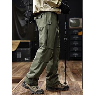 复古户外防水羽绒裤 伞兵裤 男2025冬季 加厚保暖抗寒工装 子 新款 美式