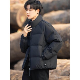 男士轻薄羽绒服25新款冬季加厚短款防寒保暖外套青少年排骨面包服