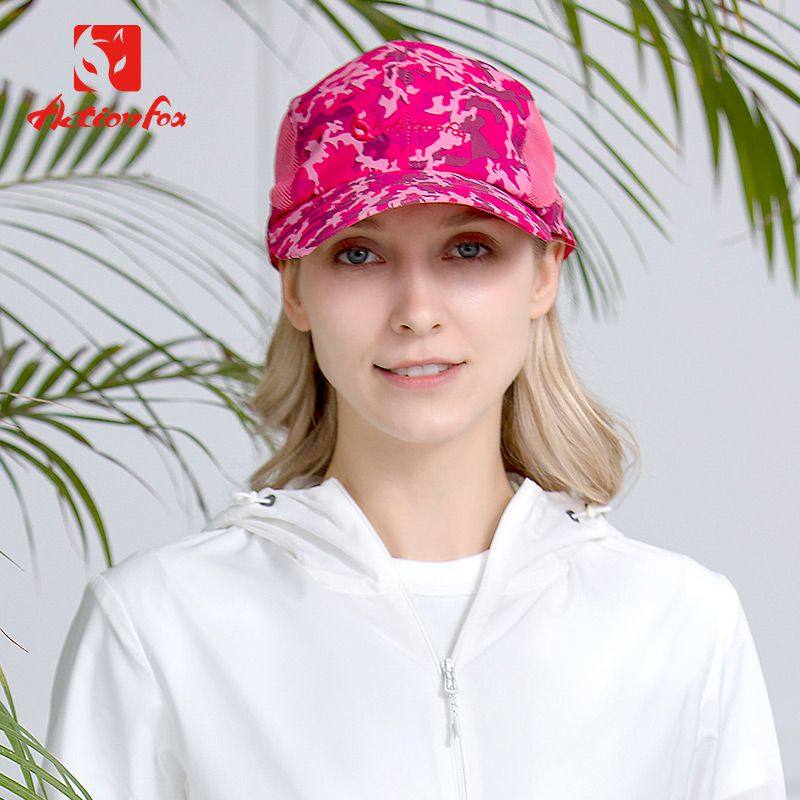 快乐狐狸帽子女夏天棒球帽女遮阳透气网眼户外太阳鸭舌帽5121