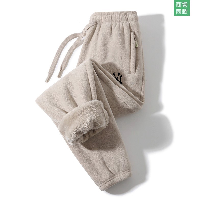 奥特莱斯抓绒裤男女冬季加绒加厚保暖情侣卫裤奥粒绒运动休闲裤子
