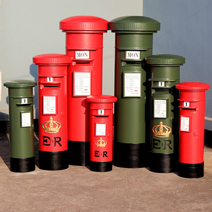 邮筒存钱罐 复古英伦 超大号纸币创意储钱罐铁艺摆件送密码锁
