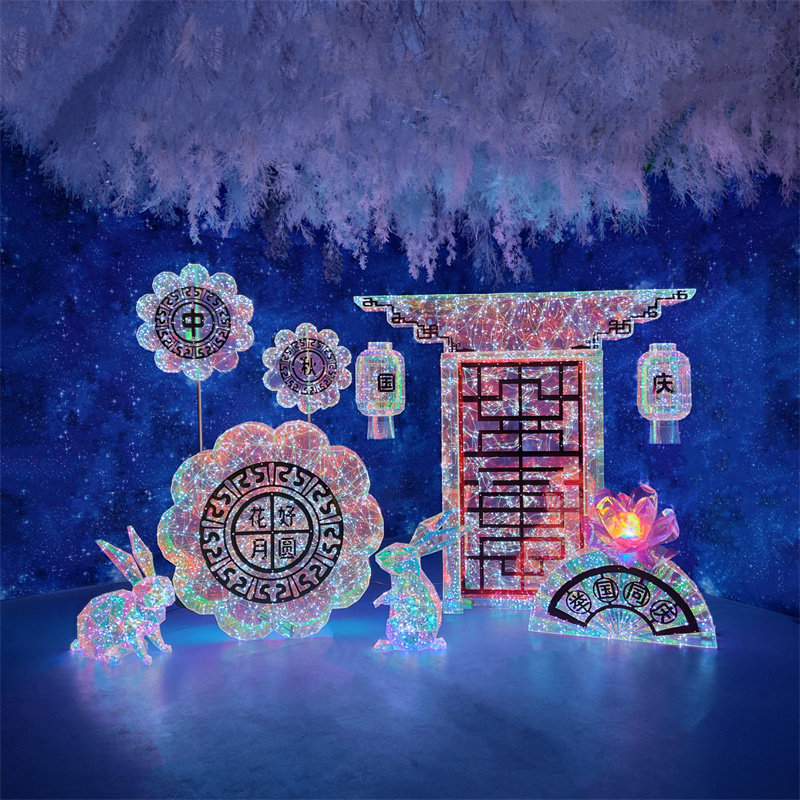 中秋美陈 发光装饰摆件  商场场景布置幻彩风宫灯门牌楼月饼兔子,节庆用品/礼品,装扮布置套餐,淘宝优惠券,粉丝福利购,淘宝优惠卷