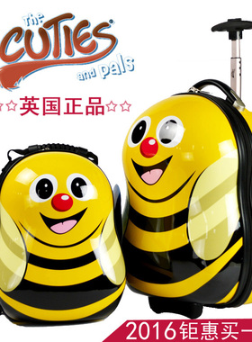 英国Cuties正品可爱小蜜蜂子母可坐骑儿童拉杆箱男女孩儿童旅行箱
