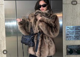 faux fur jacket 毛毛皮带拼接外套 美国购买moly同款