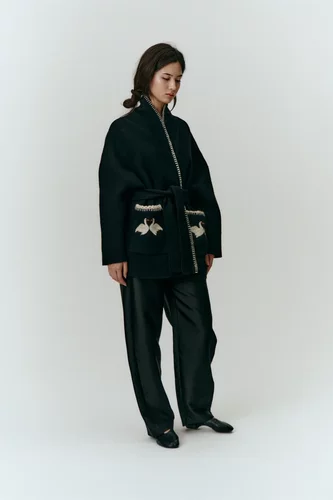 瑞典购买65% Wool, 20% Nylon, 15% Alpaca天鹅羊毛大衣