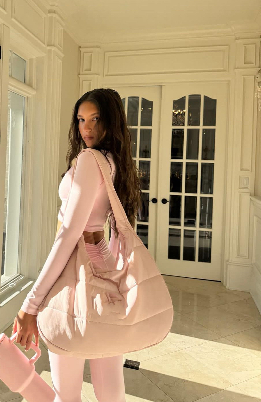 xs现！美国代购少女浪漫粉色瑜伽健身夹克打底裤宝宝套装