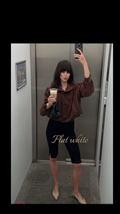 美国购买棕色宽肩膀短款 jakcet 夹克外套joww