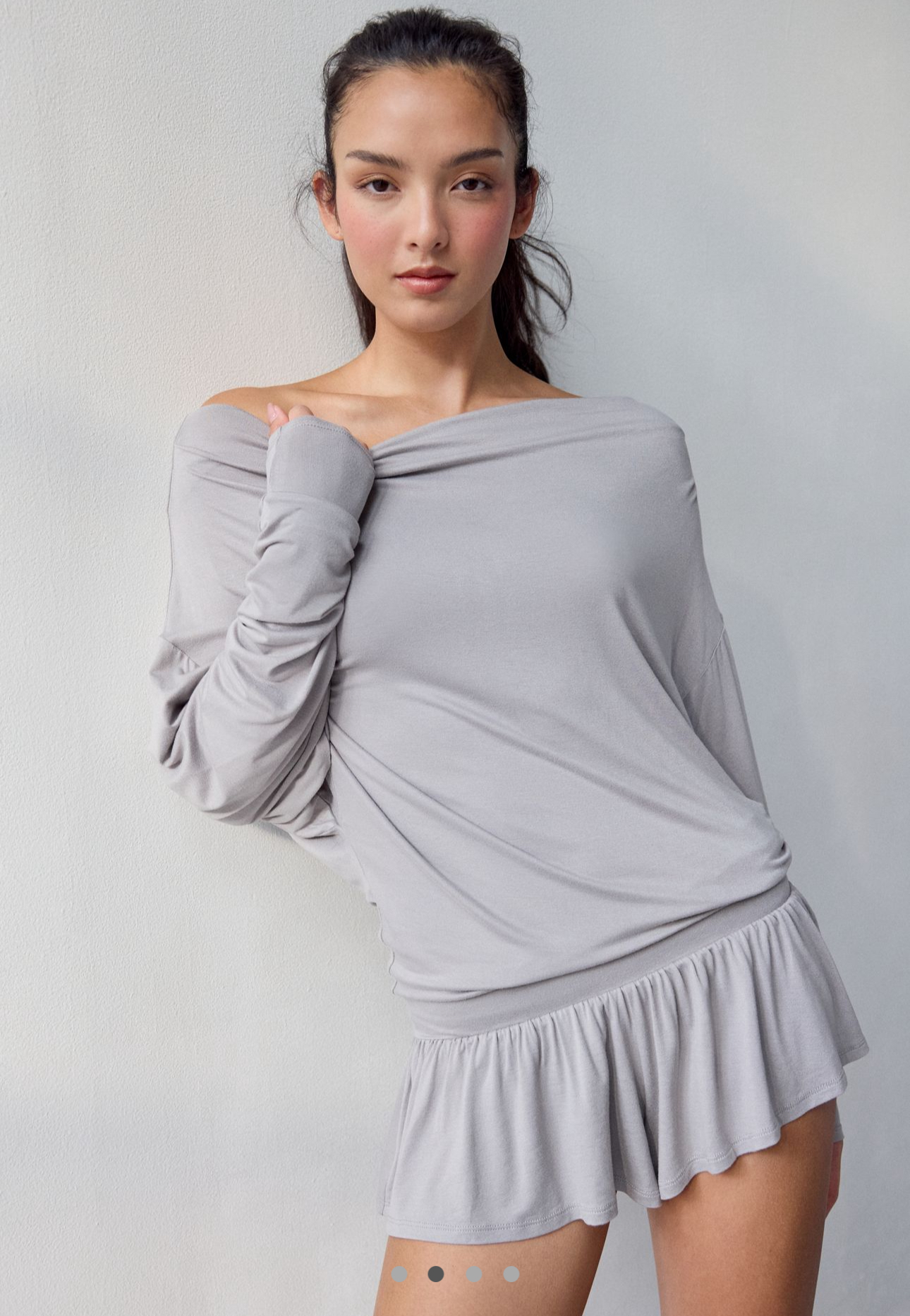 美国购买慵懒一字领宽松休闲连体短裤sleep romper