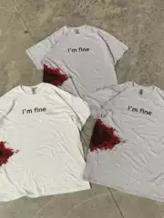 I M Fine Y2K Men Women Rock Hip Hop Print Oversized Tshirt