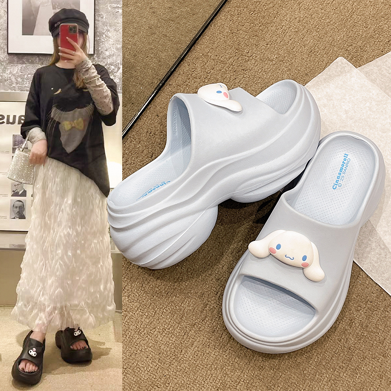 厚底34小码拖鞋女2025新款夏外穿eva防滑增高绝美海边沙滩凉拖鞋