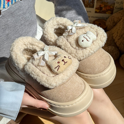 猫和鱼棉鞋女款冬外穿