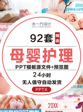 母婴护理PPT模板孕妇生育孕妈母婴产品儿童新生儿婴幼儿健康教育