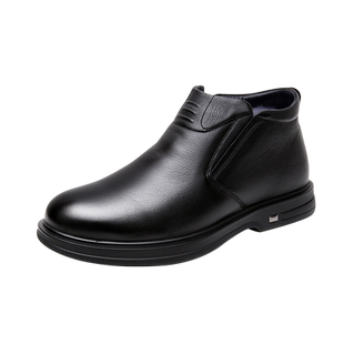 3515强人男鞋冬季加绒棉鞋羊毛真皮皮鞋中老年防滑保暖鞋高帮靴子