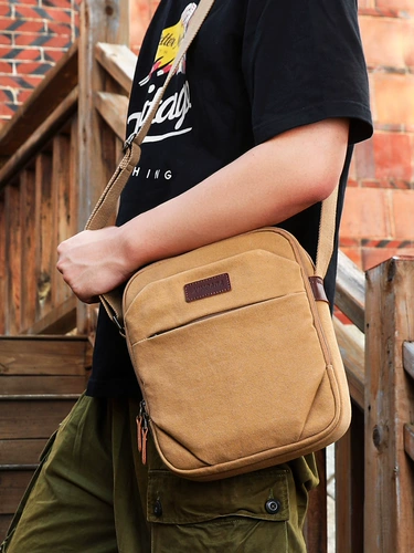 Тканевая мужская сумка на одно плечо, сумка через плечо для отдыха, универсальный рюкзак