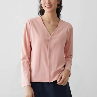 现货春夏新品轻薄速干防晒透气V领按扣小外套女款