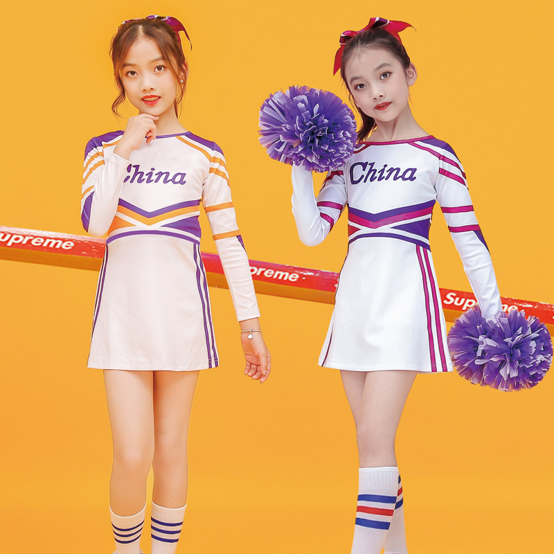 儿童啦啦操裙中小学生校园运动会啦啦队服成人健美操竞技比赛服女