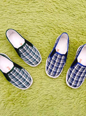 内联升童鞋老字号北京布鞋手工千层底布鞋格呢巾舌边单鞋5425C