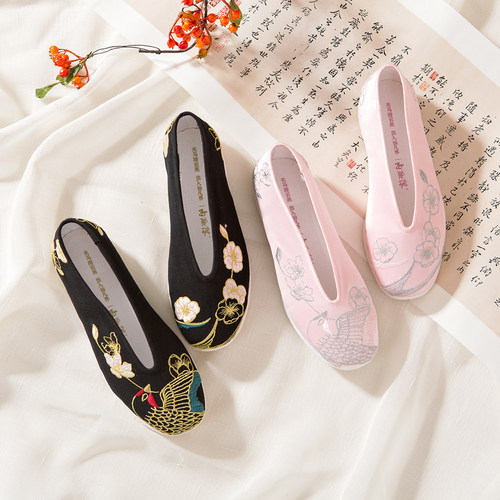 内联升布鞋女手工千层底小元女鞋