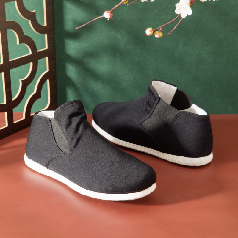 內聯升布鞋手工千層底褶皺短靴