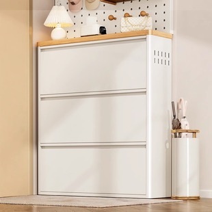 超薄翻斗鞋柜家用门口室内一体靠墙入户门15cm钢制玄关柜小窄鞋架