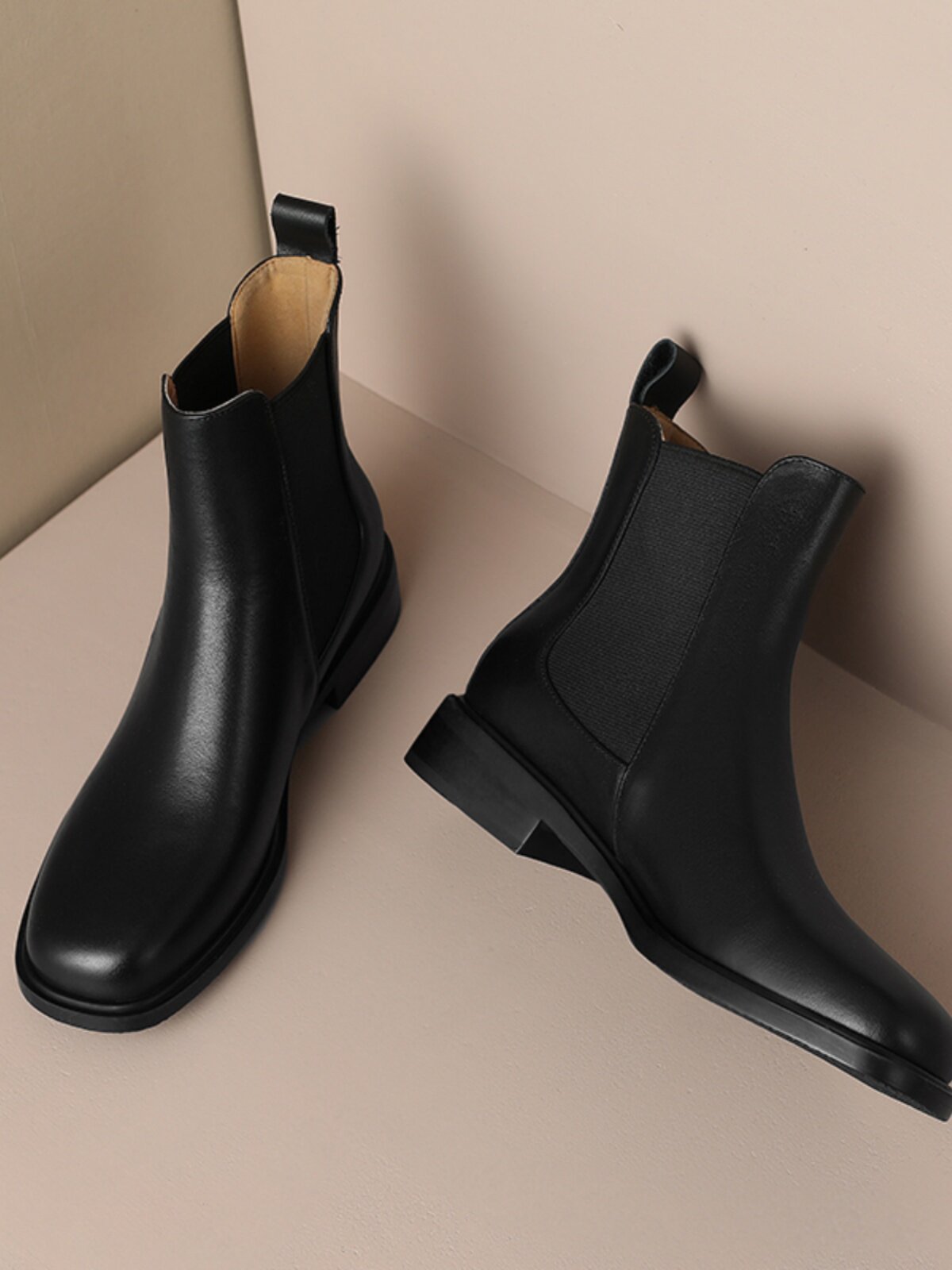 FLAT LEATHER WOMENS BOOTS AUTUMN AND WINTER GENUINE LEATHER BRITISH STYLE FLAT HEEL SKINNY CHELSEA BOOTS PURE LEATHER BOOTIES AND FLEECE BROWN